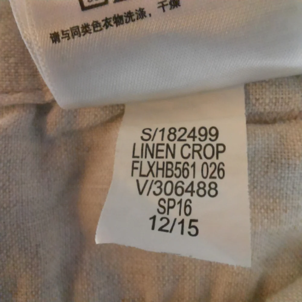 Banana Republic Linen/Cotton Cuff Crop Trouser Pant SZ 0